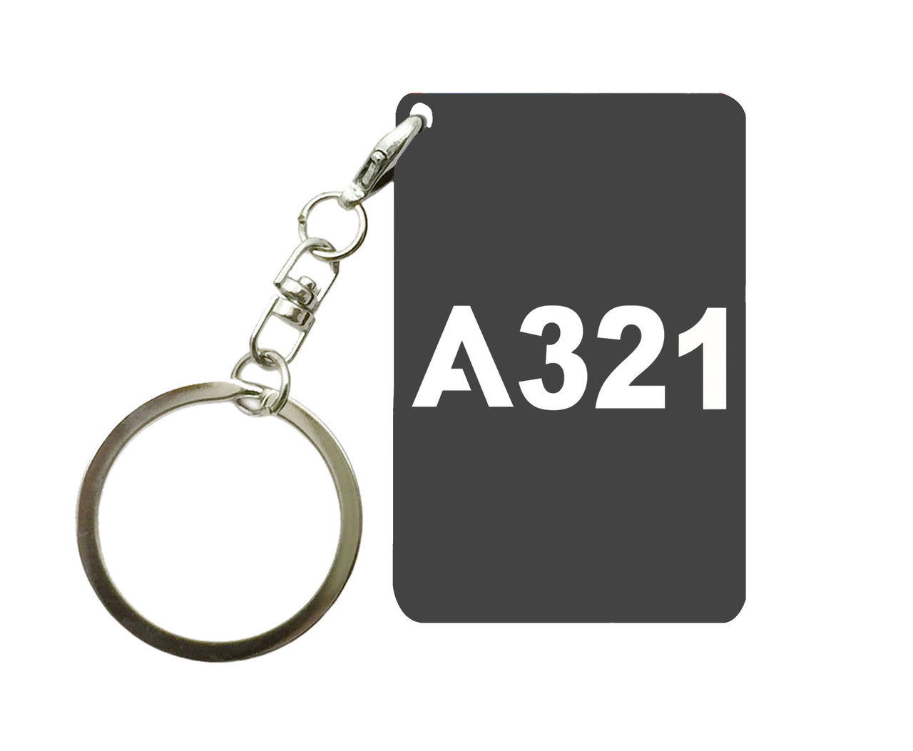 A321 Flat Text Designed Key Chains