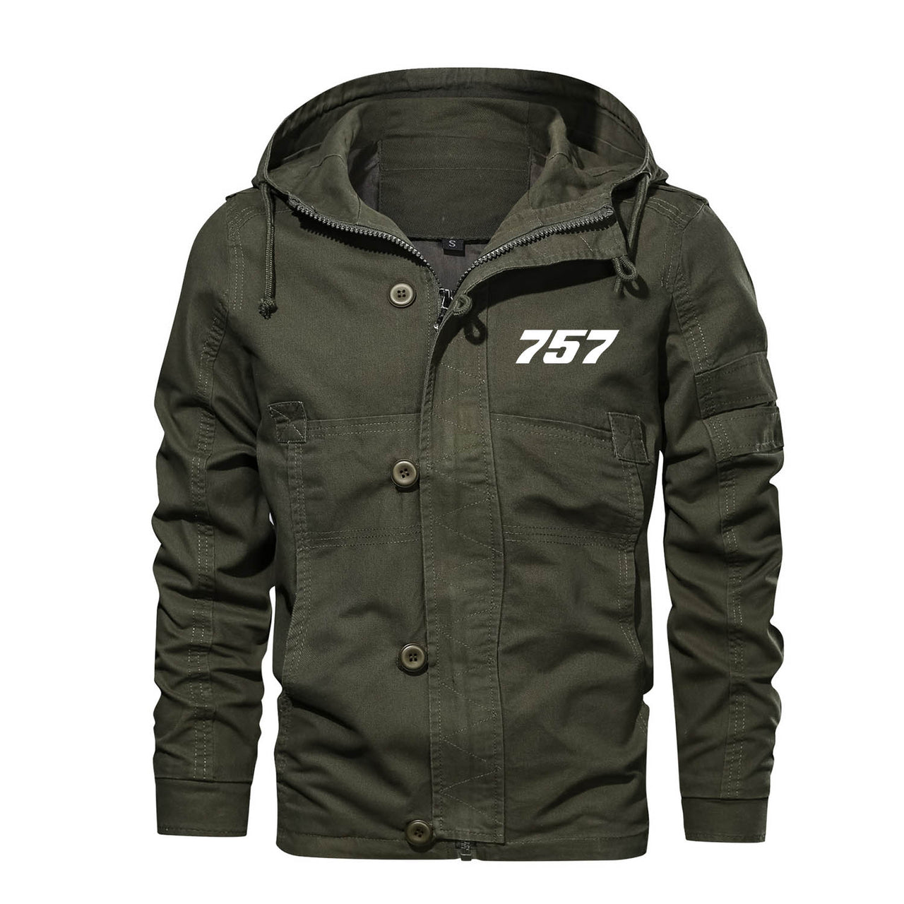 757 Flat Text Designed Cotton Jackets