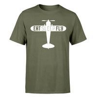 Thumbnail for Eat Sleep Fly & Propeller Designed T-Shirts