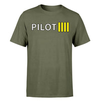 Thumbnail for Pilot & Stripes (4 Lines) Designed T-Shirts