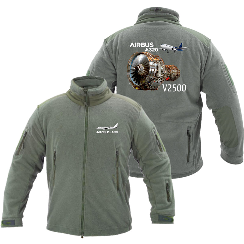 Airbus A320 & V2500 Engine Designed Fleece Military Jackets (Customizable)