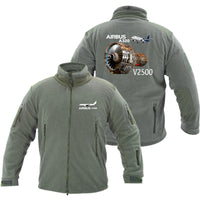 Thumbnail for Airbus A320 & V2500 Engine Designed Fleece Military Jackets (Customizable)