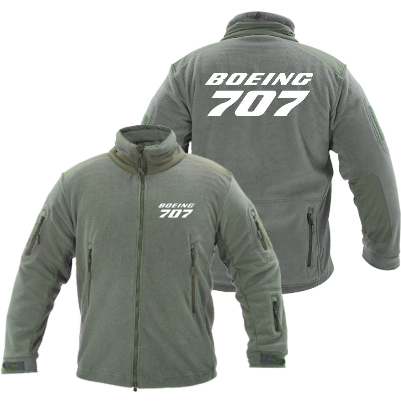 Boeing 707 & Text Designed Fleece Military Jackets (Customizable)