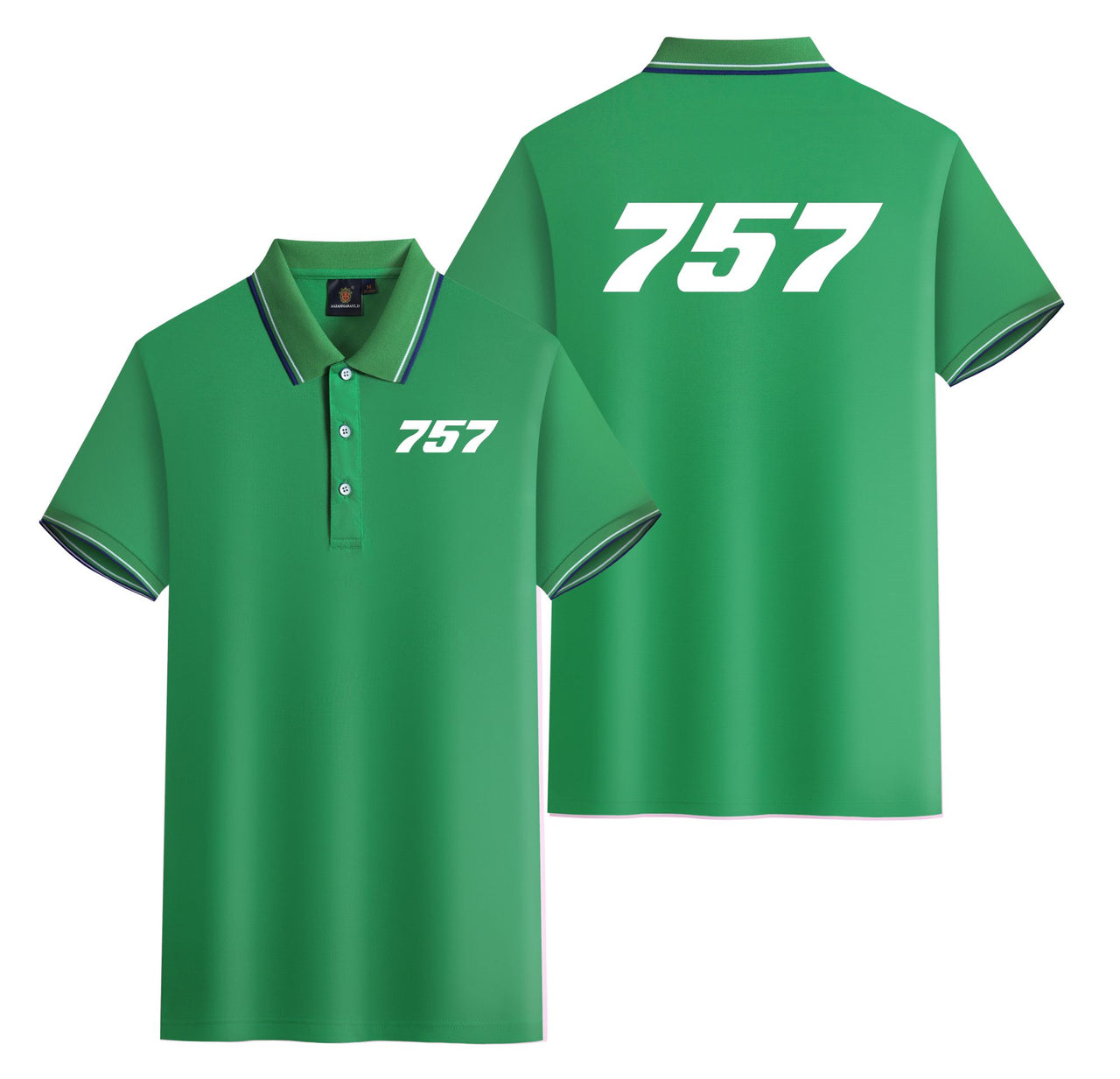 757 Flat Text Designed Stylish Polo T-Shirts (Double-Side)