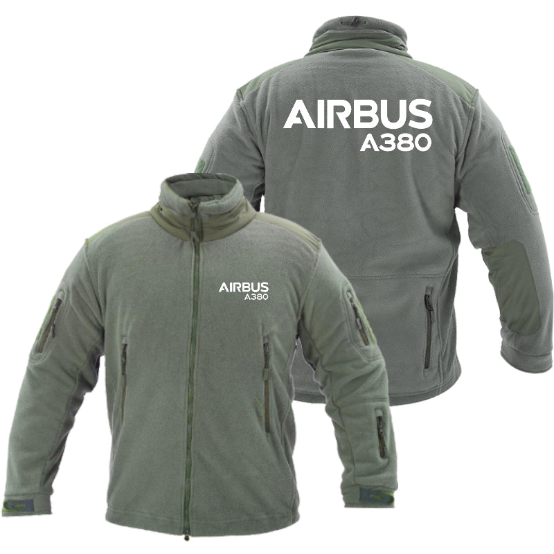 Airbus A380 & Text Designed Fleece Military Jackets (Customizable)