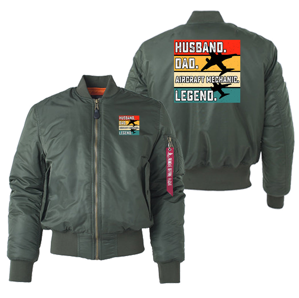 Husband & Dad & Aircraft Mechanic & Legend Designed "Women" Bomber Jackets