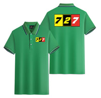 Thumbnail for Flat Colourful 727 Designed Stylish Polo T-Shirts (Double-Side)