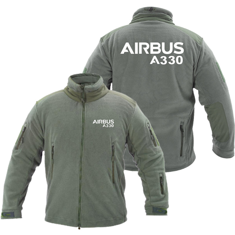 Airbus A330 & Text Designed Fleece Military Jackets (Customizable)