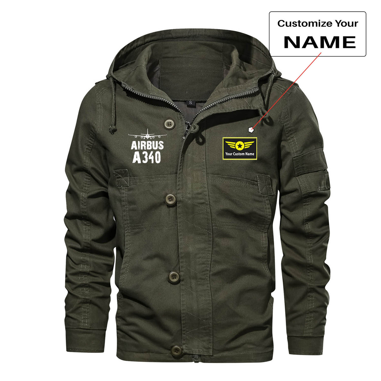 Airbus A340 & Plane Designed Cotton Jackets