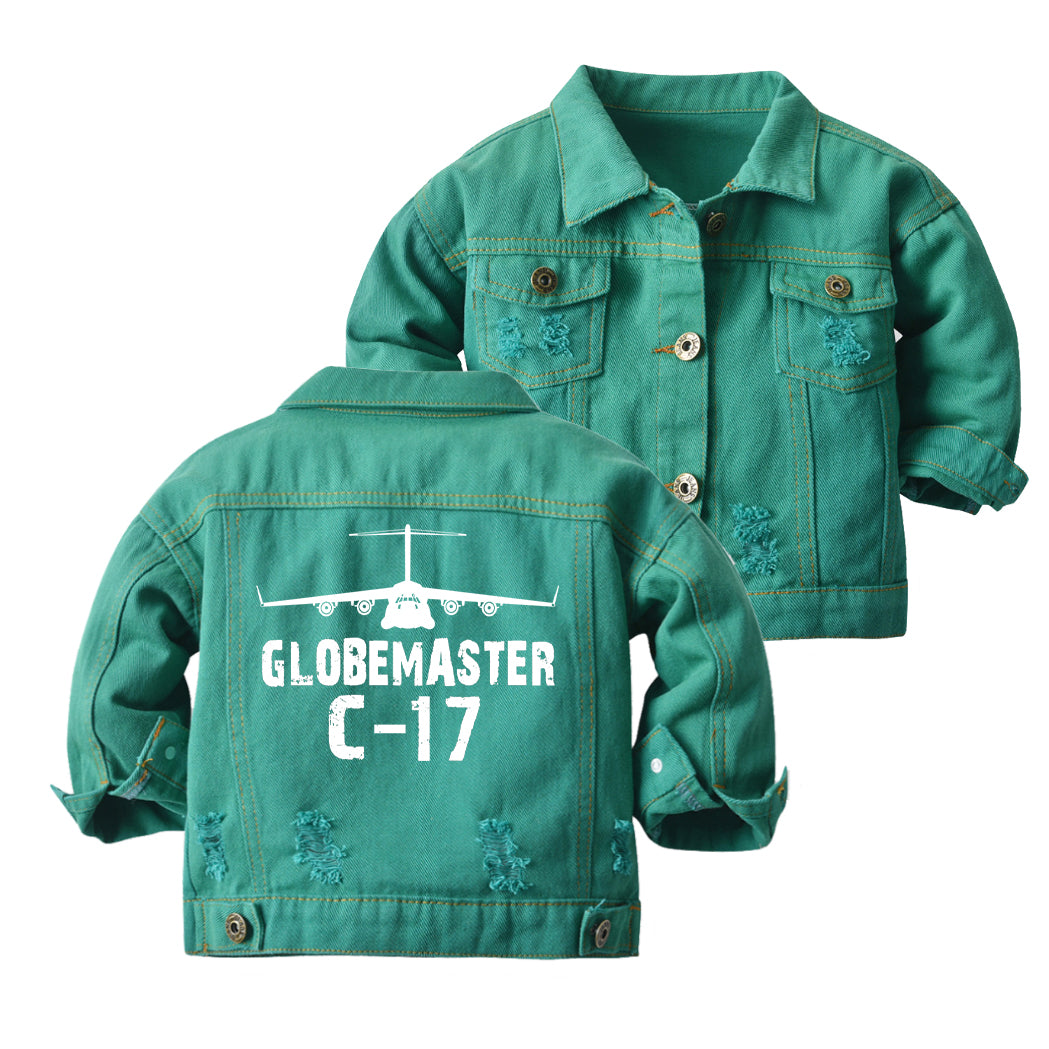 GlobeMaster C-17 & Plane Designed Children Denim Jackets