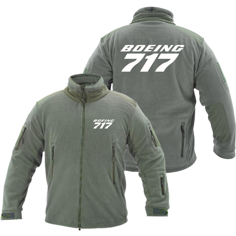 Boeing 717 & Text Designed Fleece Military Jackets (Customizable)