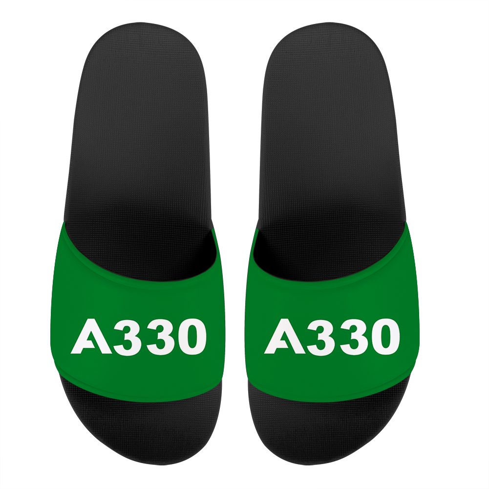 A330 Flat Text Designed Sport Slippers