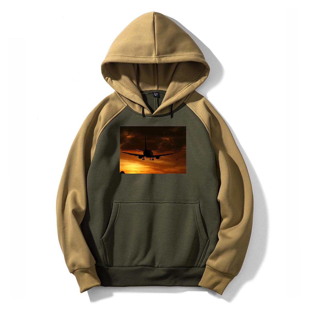 Beautiful Aircraft Landing at Sunset Designed Colourful Hoodies