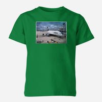 Thumbnail for Lufthansa's A380 At The Gate Designed Children T-Shirts