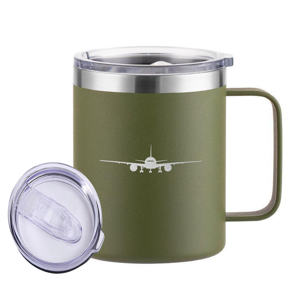 Boeing 777 Silhouette Designed Stainless Steel Laser Engraved Mugs