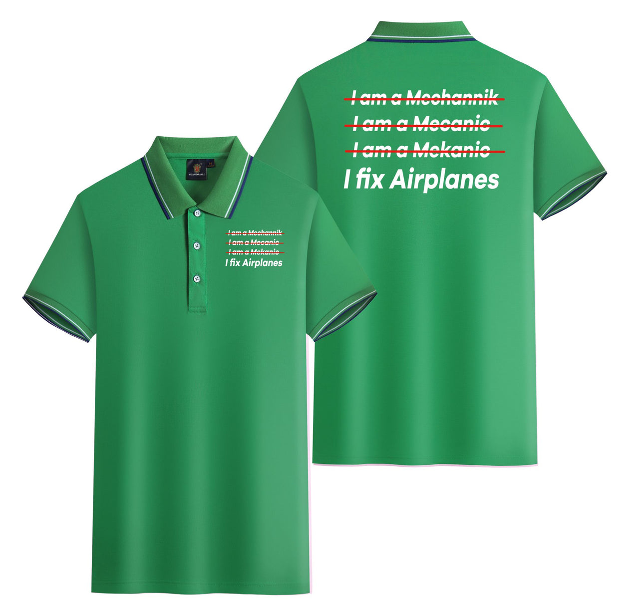 I Fix Airplanes Designed Stylish Polo T-Shirts (Double-Side)