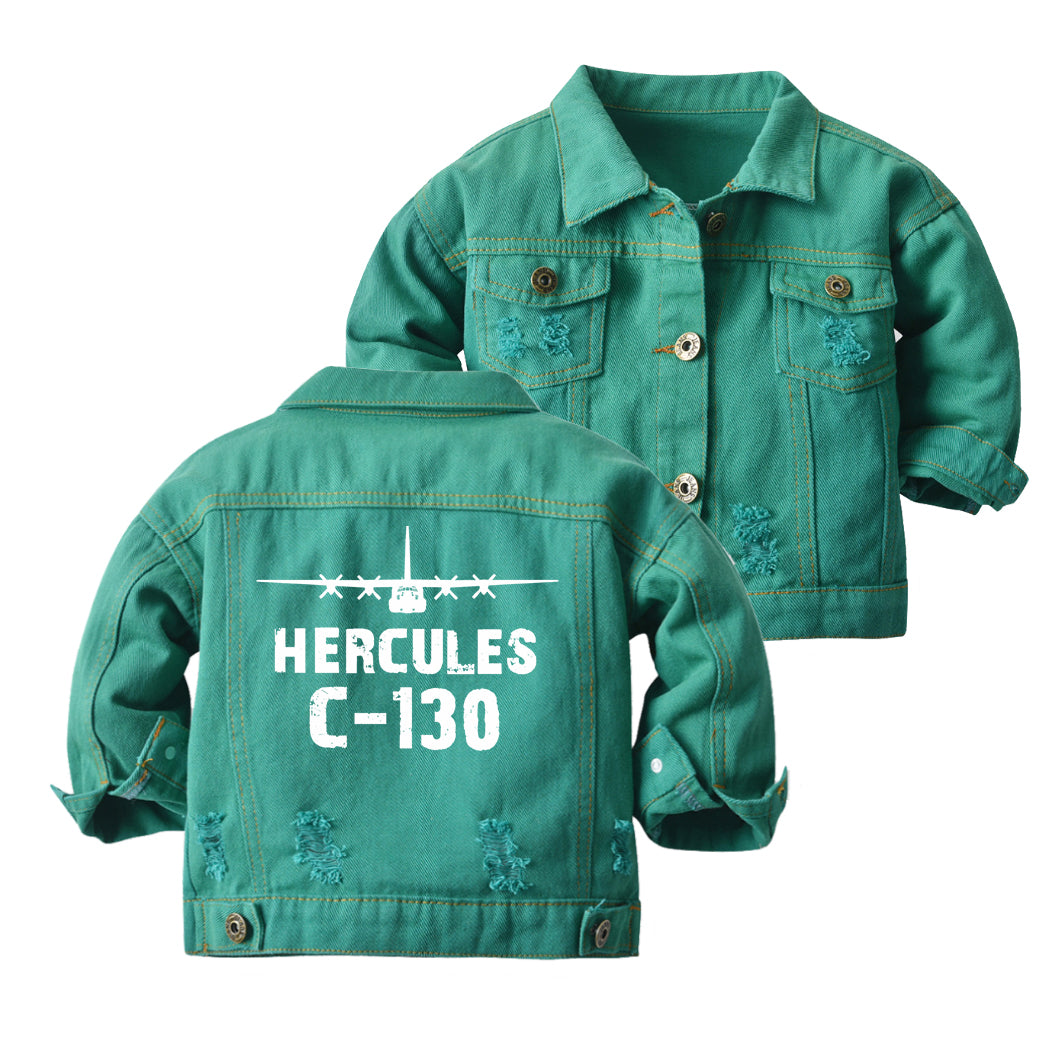 Hercules C-130 & Plane Designed Children Denim Jackets