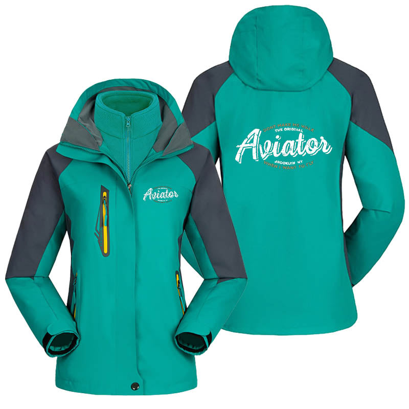 Aviator - Dont Make Me Walk Designed Thick "WOMEN" Skiing Jackets