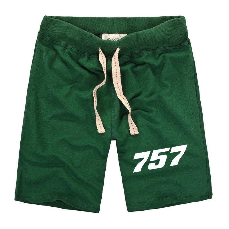 757 Flat Text Designed Cotton Shorts