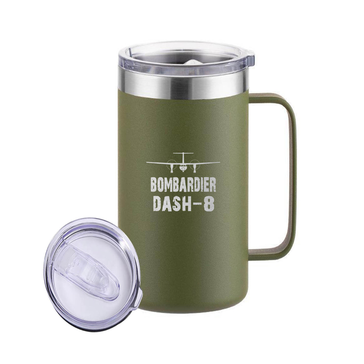 Bombardier Dash-8 & Plane Designed Stainless Steel Beer Mugs