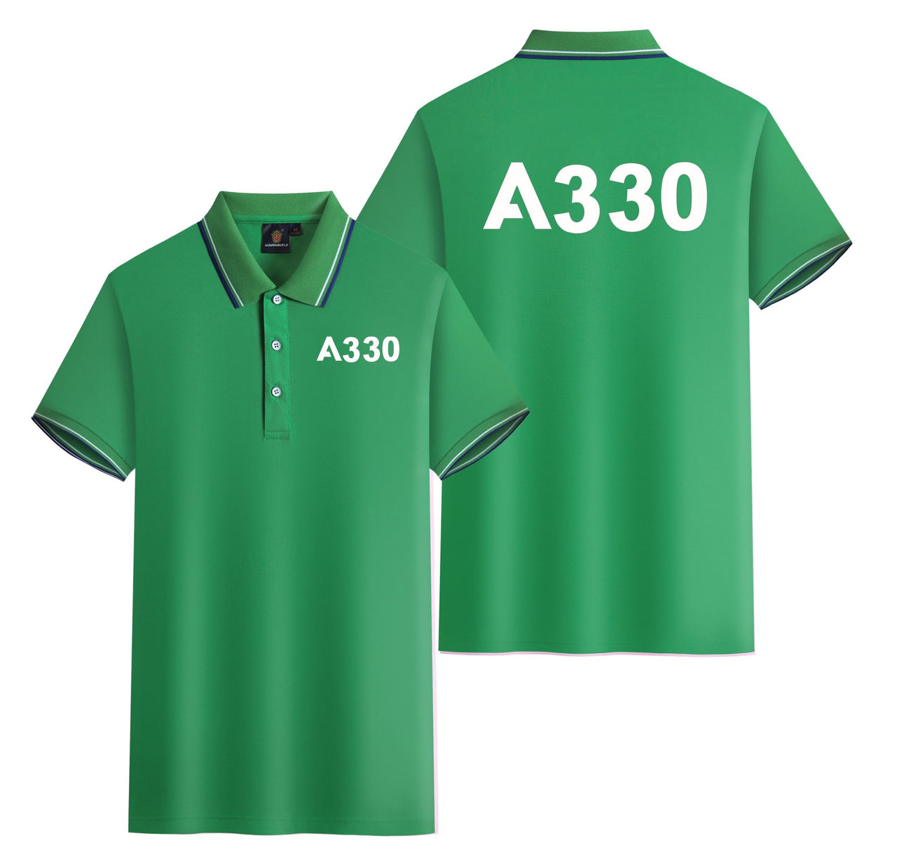 A330 Flat Text Designed Stylish Polo T-Shirts (Double-Side)