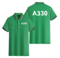 Thumbnail for A330 Flat Text Designed Stylish Polo T-Shirts (Double-Side)