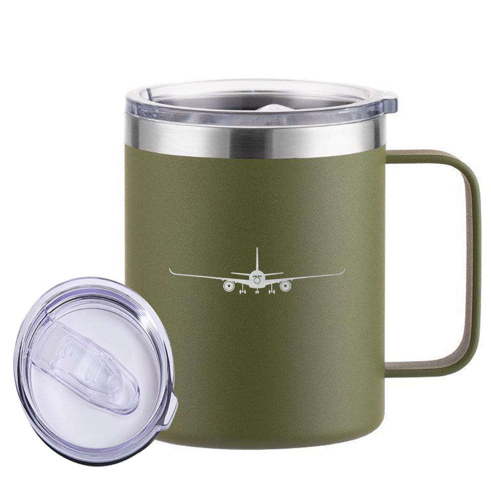 Airbus A350 Silhouette Designed Stainless Steel Laser Engraved Mugs