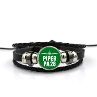 Thumbnail for Piper PA28 & Plane Designed Leather Bracelets