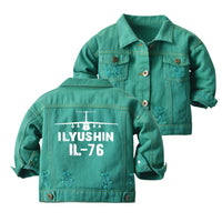 Thumbnail for ILyushin IL-76 & Plane Designed Children Denim Jackets