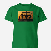 Thumbnail for Military Plane at Sunset Designed Children T-Shirts