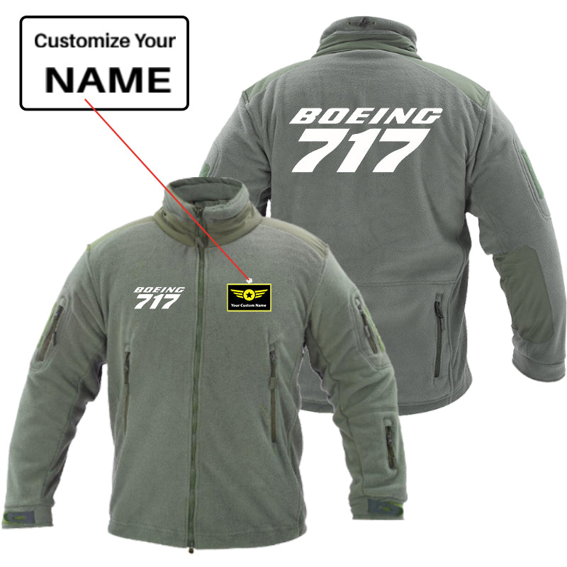 Boeing 717 & Text Designed Fleece Military Jackets (Customizable)