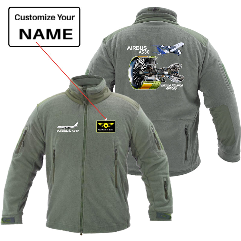 Airbus A380 & GP7000 Engine Designed Fleece Military Jackets (Customizable)