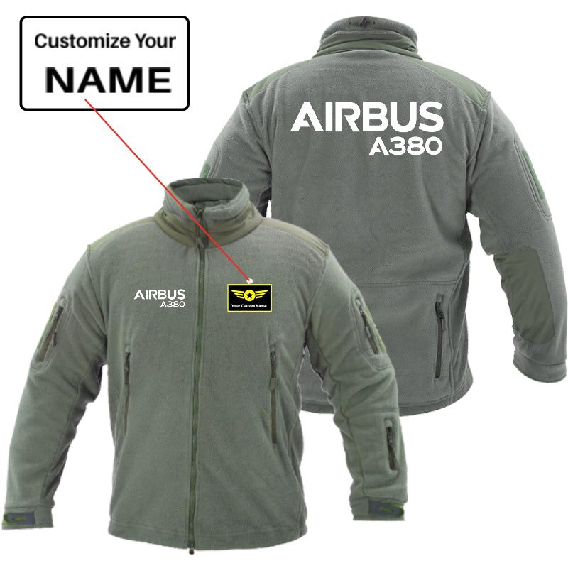 Airbus A380 & Text Designed Fleece Military Jackets (Customizable)