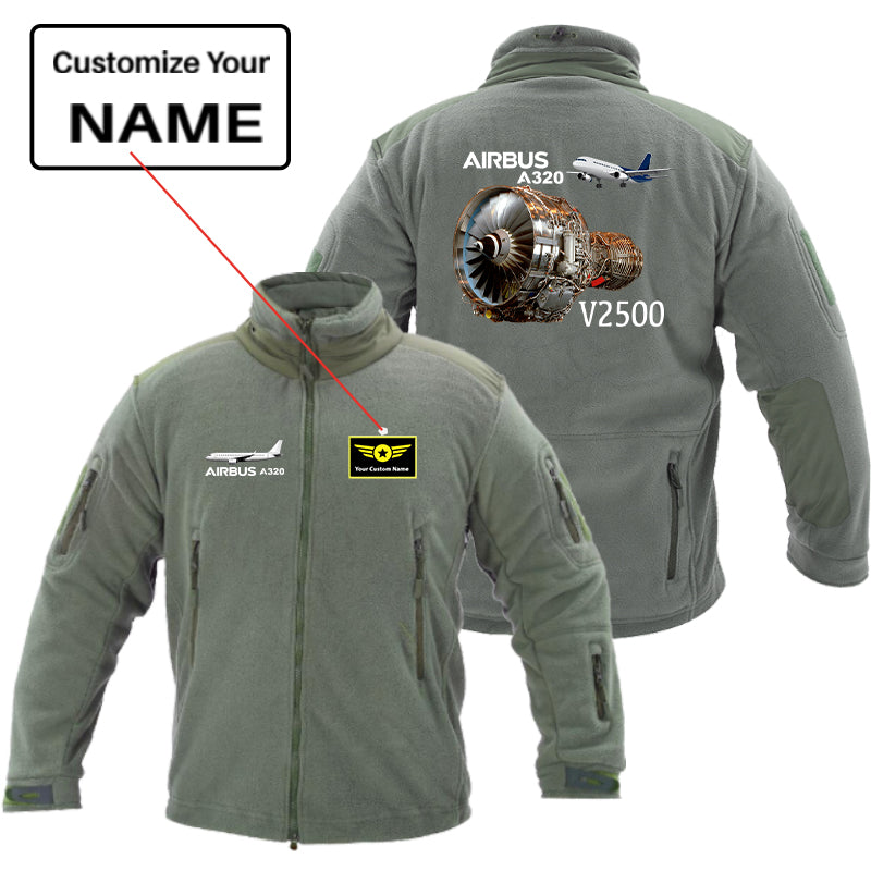 Airbus A320 & V2500 Engine Designed Fleece Military Jackets (Customizable)