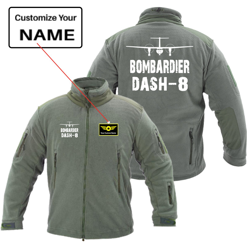 Bombardier Dash-8 & Plane Designed Fleece Military Jackets (Customizable)