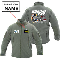 Thumbnail for Boeing 747 & PW4000-94 Engine Designed Fleece Military Jackets (Customizable)