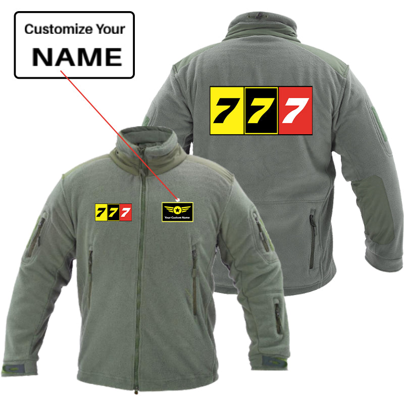 Flat Colourful 777 Designed Fleece Military Jackets (Customizable)