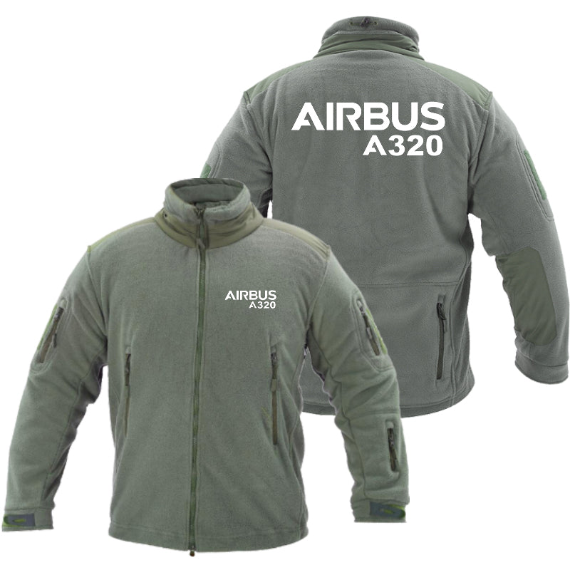 Airbus A320 & Text Designed Fleece Military Jackets (Customizable)