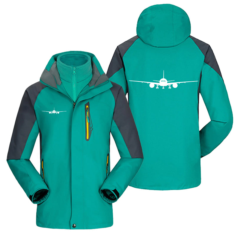 Boeing 777 Silhouette Designed Thick Skiing Jackets