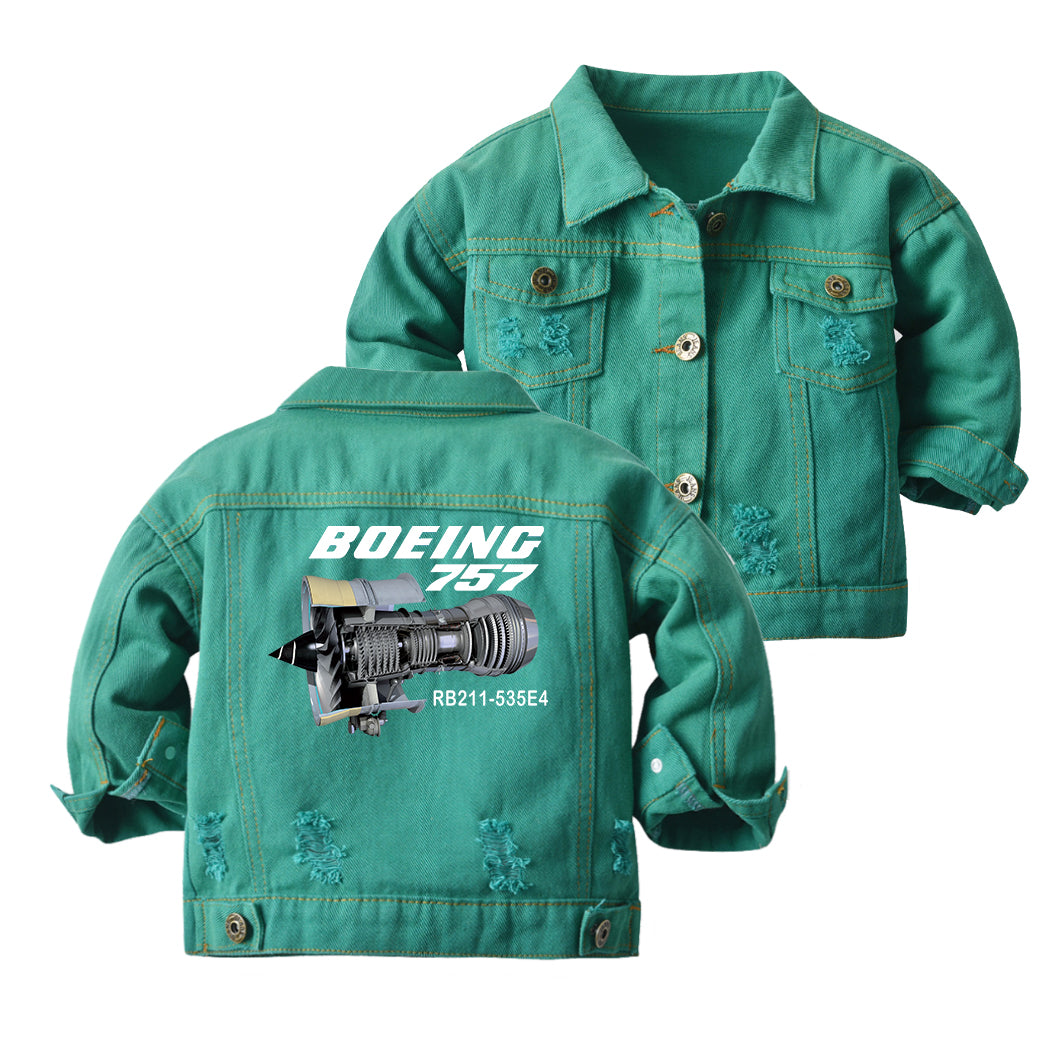 Boeing 757 & Rolls Royce Engine (RB211) Designed Children Denim Jackets