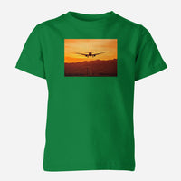 Thumbnail for Landing Aircraft During Sunset Designed Children T-Shirts