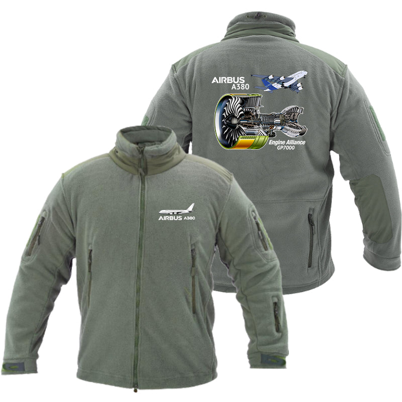 Airbus A380 & GP7000 Engine Designed Fleece Military Jackets (Customizable)