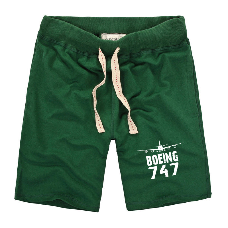 Boeing 747 & Plane Designed Cotton Shorts