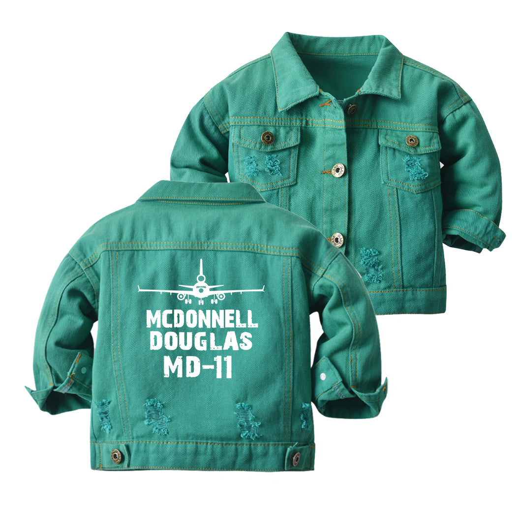 McDonnell Douglas MD-11 & Plane Designed Children Denim Jackets