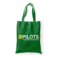 Thumbnail for Pilots They Know How To Fly Designed Tote Bags