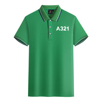 Thumbnail for A321 Flat Text Designed Stylish Polo T-Shirts