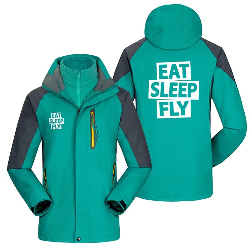 Eat Sleep Fly Designed Thick Skiing Jackets