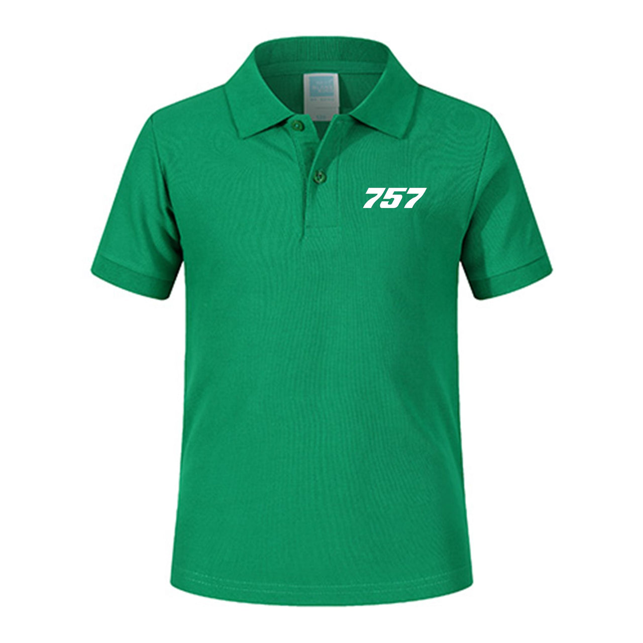 757 Flat Text Designed Children Polo T-Shirts