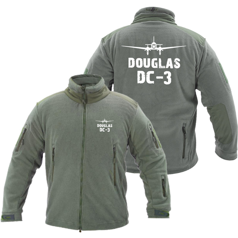 Douglas DC-3 & Plane Designed Fleece Military Jackets (Customizable)