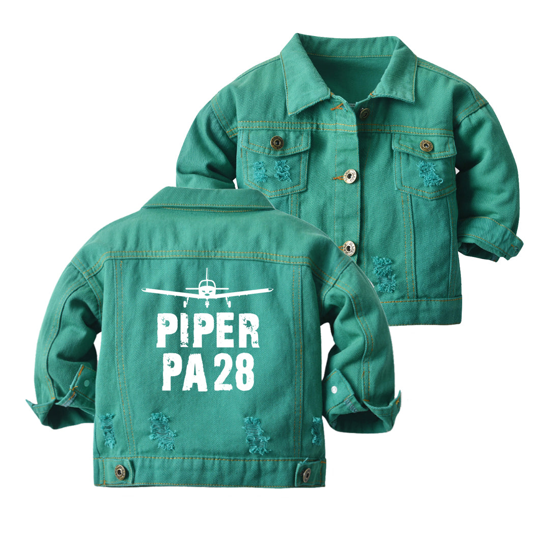 Piper PA28 & Plane Designed Children Denim Jackets